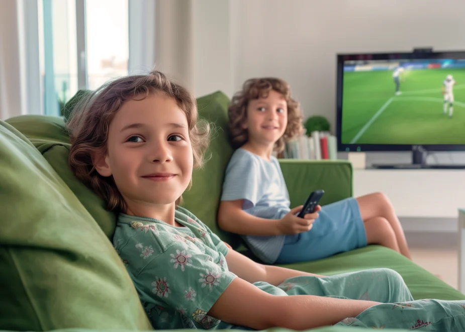 Niños viendo la tele en streaming